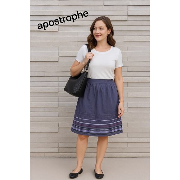 Apostrophe Dusty Plum Boho Skirt Sz. 12 - Picture 1 of 5